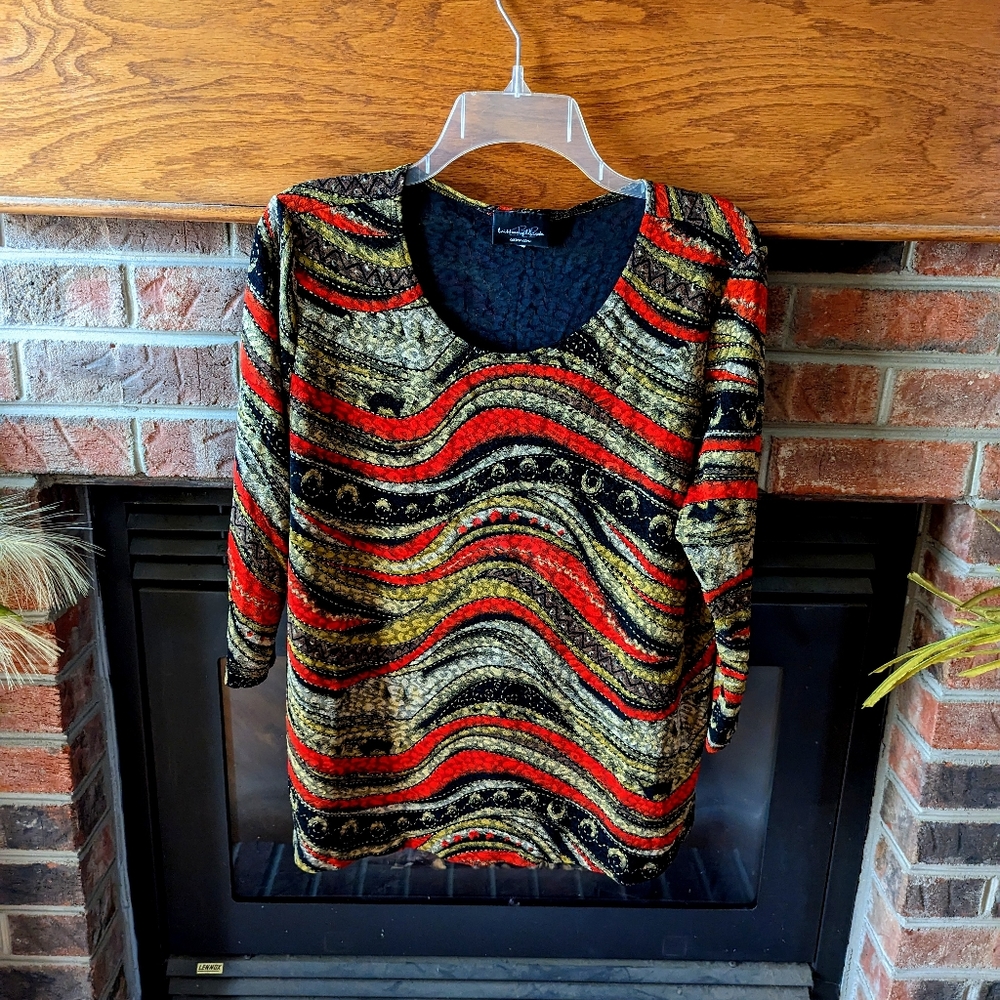 Brittany Black 3/4 sleeve blouse women's plus size 2x